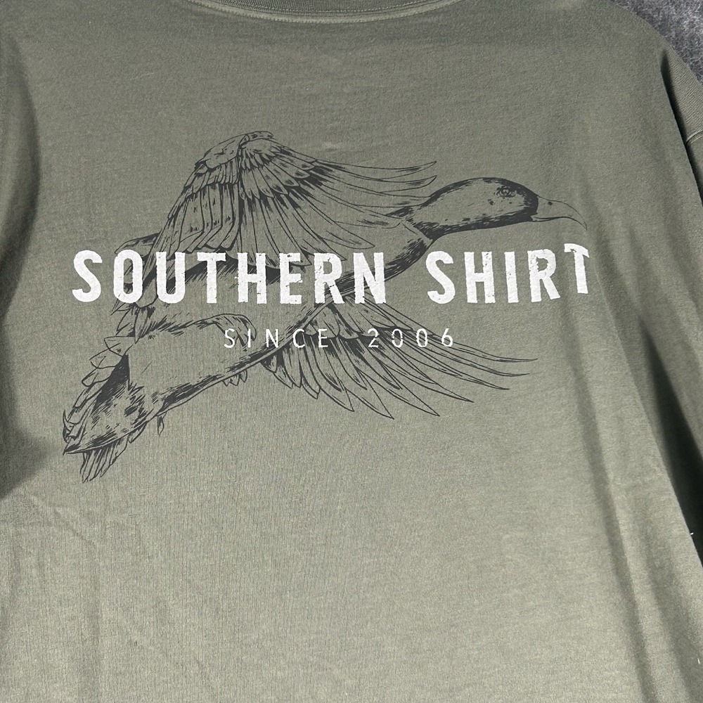 Southern Shirt Mens L Cedar Free To‎ Fly Duck L/S Logo Outdoor Pocket T - Shirt